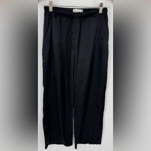 Abercrombie & Fitch Satin Pull-On Pant Black Women's Size XS Elastic Tie Pockets